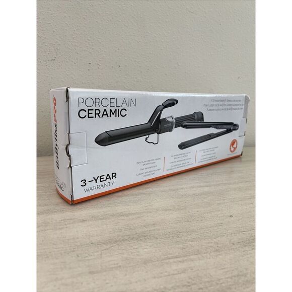 BaByliss PRO Porcelain Ceramic 1” Flat Straightener & 1” Spring Curling Iron SET - Picture 7 of 7